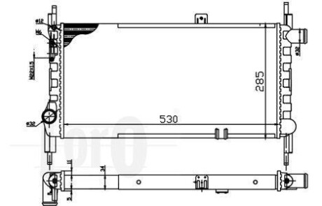 Радіатор охолодження двигуна KADETT E 1.2 84- DEPO/LORO 037-017-0068