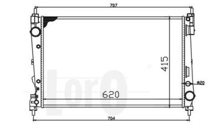 Радіатор води Doblo/Combo 1.3/1.6/2.0 D Multijet 10- DEPO/LORO 037-017-0071