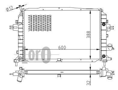 Радіатор охолодження двигуна ZAFIRA B 1.9CDTi 05- DEPO/LORO 037-017-0088-B