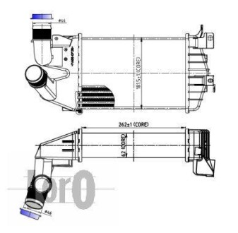 Радіатор інтеркулера Opel Astra H/Zafira 1.3-1.9D 04- DEPO/LORO 037-018-0003