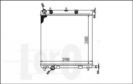 Радіатор охолодження двигуна C2/C3 1.1i/1.4i 02- DEPO/LORO 038-017-0006