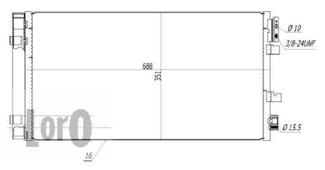 Радіатор кондиціонера Megane III/Scenic III/Fluence 08- DEPO/LORO 042-016-0039