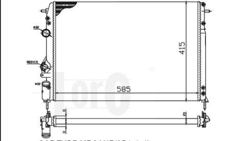 Радіатор охолодження двигуна RENAULT Megane, Scenic 1.4i 95- DEPO/LORO 042-017-0005