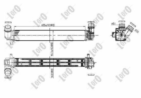 Радіатор інтеркулера MEGANE III (08-) 1.5 dCi DEPO/LORO 042-018-0004