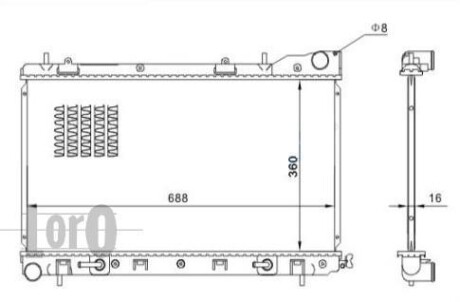 Радіатор охолодження SUBARU FORESTER 2.0/2.5 02- DEPO/LORO 049-017-0003-B