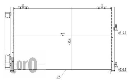 Радіатор кондиціонера TOYOTA RAV4 2.0D 12- DEPO/LORO 051-016-0011