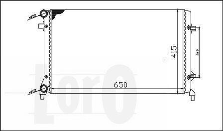 Радіатор води Caddy III 2.0SDI/1.4i/1.6i /Golf/Octavia (+/- AC) (650x398x26) DEPO/LORO 053-017-0018