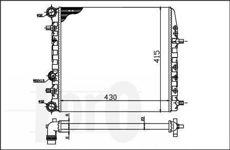 Радіатор охолодження Fabia/Rapid/Roomster 99- (430x414x23) DEPO/LORO 053-017-0039 (фото 1)