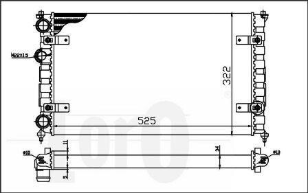 Радіатор охолодження двигуна CORDOBA/ IBIZA II/CADDY II/POLO/ VARIANT 1.4i 93- DEPO/LORO 053-017-0051