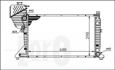 Радіатор охолодження двигуна Sprinter ОМ611-612 00-06 DEPO/LORO 054-017-0007