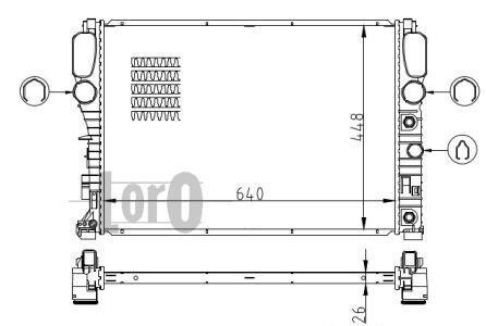 Радіатор охолодження двигуна MB W211/S211/C216 02-10 (+/- AC) DEPO/LORO 054-017-0033-B