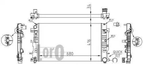 Радіатор води Sprinter/Crafter 06- DEPO/LORO 054-017-0035 (фото 1)