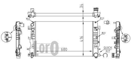 Радіатор води Sprinter/Crafter 06- DEPO/LORO 054-017-0035