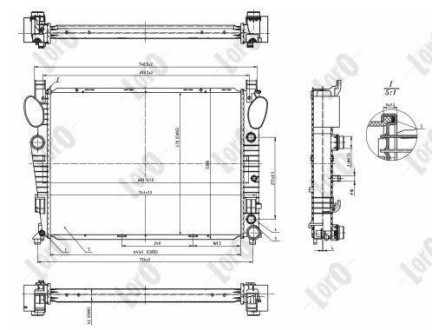 Радіатор охолодження двигуна W220/C215/R230/S320 CDI 00-05 DEPO/LORO 054-017-0055-B