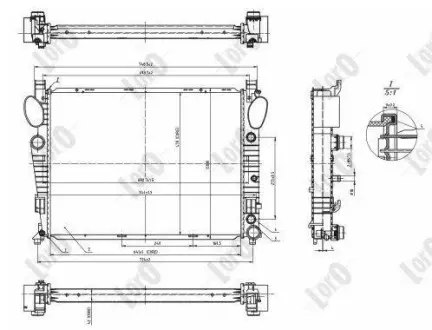 Радіатор охолодження двигуна W220/C215/R230/S320 CDI 00-05 DEPO/LORO 054-017-0055-B
