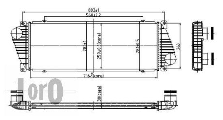 Радіатор інтеркулера а Sprinter/LT 95-06 2.5 Tdi DEPO/LORO 054-018-0001