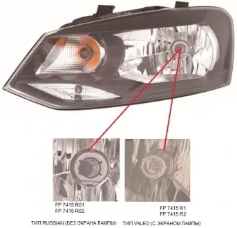 Фара передня DEPO/LORO FP 7415 R02-E