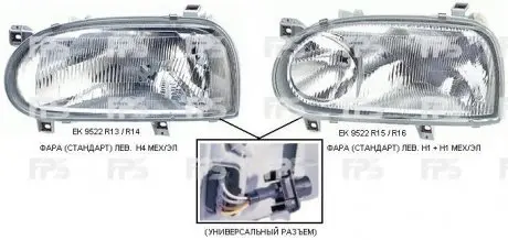 Фара передня DEPO/LORO FP 9522 R16-E
