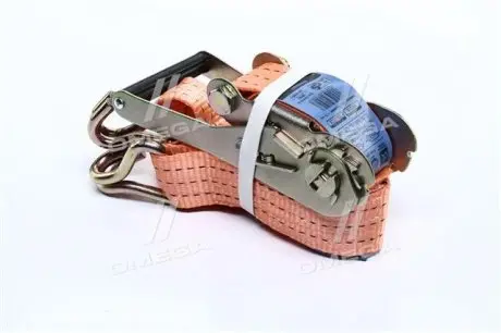 Стяжка вантажу, 3t. 50mm.x5m.(0.5+4.5) пластик. ручка <ДК> Стрічка виготовлена з надміцного матеріалу polyester (ступінь розтяжності 5%). Ручка має ребра жорсткостіта виготовлена з надміцної сталі. ДОРОЖНЯ КАРТА DK-3913
