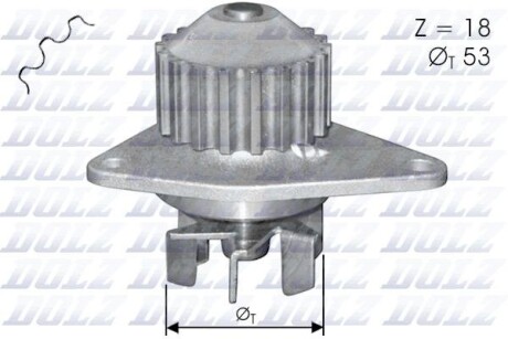 Помпа CITROEN/FIAT/PEUGEOT C3/Fiorino/Partner "1,0-1,4 "96>> DOLZ C114