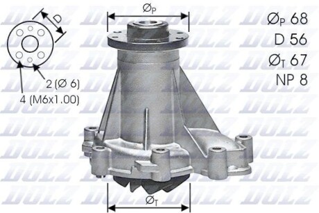 Помпа DAEWOO/MB/PUCH (STEYR) Rexton/300/250GD "2,0-3,4 "79>> DOLZ M176