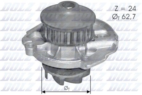 Помпа FIAT/LANCIA Panda/Y (Ypsilon) "1,0-1,2 "91-12 DOLZ S261