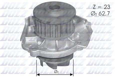 Помпа ABARTH/ALFA ROMEO/FIAT/LANCIA 500/Mito/Punto/Ypsilon "1,1-1,4 "97>> DOLZ S319