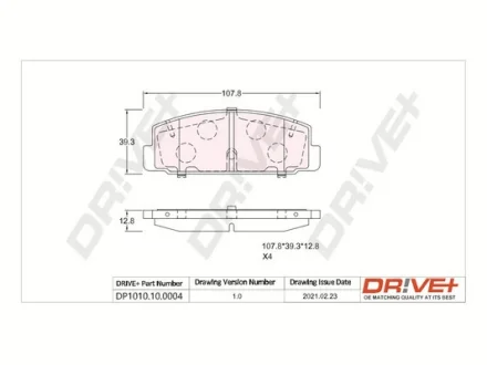 Drive+ - Гальмівні колодки до дисків DR!VE+ DP1010.10.0004