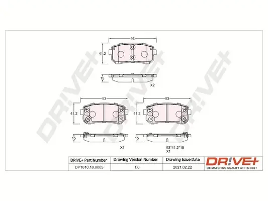 Drive+ - Гальмівні колодки до дисків DR!VE+ DP1010.10.0005 (фото 1)