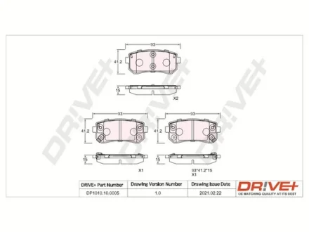 Drive+ - Гальмівні колодки до дисків DR!VE+ DP1010.10.0005