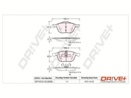 Drive+ - Гальмівні колодки до дисків DR!VE+ DP1010.10.0006