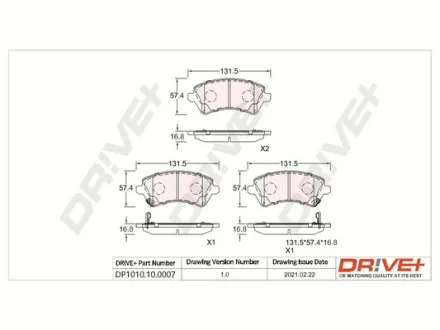 Drive+ - Гальмівні колодки до дисків DR!VE+ DP1010.10.0007