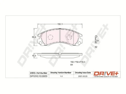 Drive+ - Гальмівні колодки до дисків DR!VE+ DP1010.10.0009
