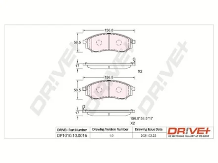 Drive+ - Гальмівні колодки до дисків DR!VE+ DP1010.10.0016