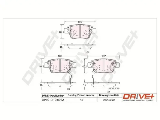 Drive+ - Гальмівні колодки до дисків DR!VE+ DP1010.10.0022 (фото 1)