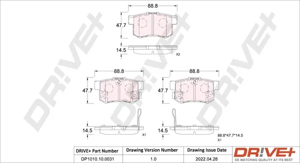 Drive+ - Гальмівні колодки до дисків DR!VE+ DP1010.10.0031 (фото 1)