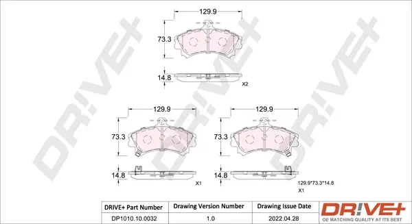 Drive+ - Гальмівні колодки до дисків DR!VE+ DP1010.10.0032 (фото 1)