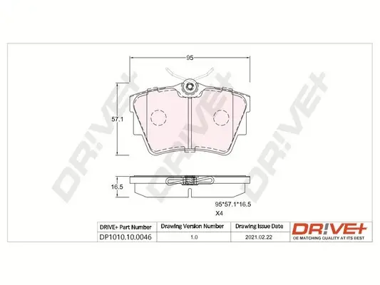 Drive+ - Гальмівні колодки до дисків DR!VE+ DP1010.10.0046 (фото 1)