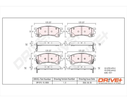 Drive+ - Гальмівні колодки до дисків DR!VE+ DP1010.10.0053