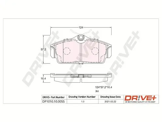 Drive+ - Гальмівні колодки до дисків DR!VE+ DP1010.10.0055 (фото 1)