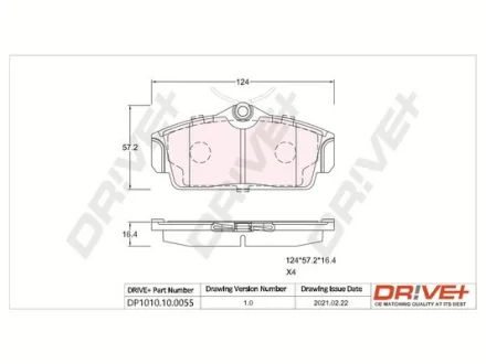 Drive+ - Гальмівні колодки до дисків DR!VE+ DP1010.10.0055