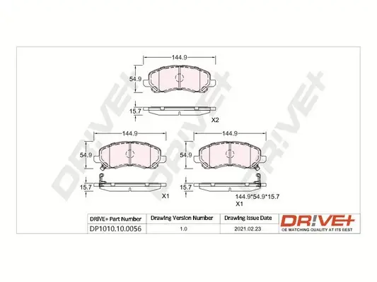 Drive+ - Гальмівні колодки до дисків DR!VE+ DP1010.10.0056 (фото 1)