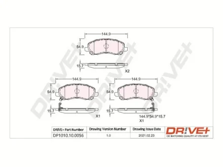 Drive+ - Гальмівні колодки до дисків DR!VE+ DP1010.10.0056