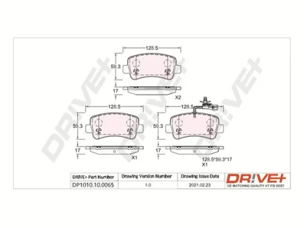Drive+ - Гальмівні колодки до дисків DR!VE+ DP1010.10.0065