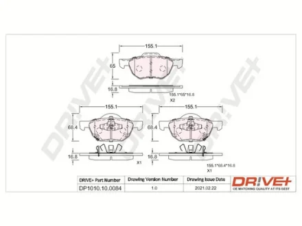 Drive+ - Гальмівні колодки до дисків DR!VE+ DP1010.10.0084