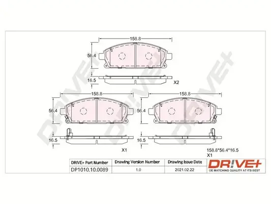 Drive+ - Гальмівні колодки до дисків DR!VE+ DP1010.10.0089 (фото 1)