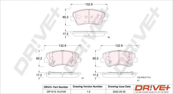 Drive+ - Гальмівні колодки до дисків DR!VE+ DP1010.10.0100 (фото 1)