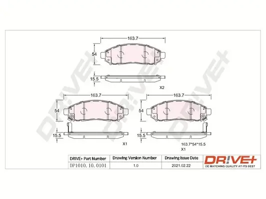 Drive+ - Гальмівні колодки до дисків DR!VE+ DP1010.10.0101 (фото 1)