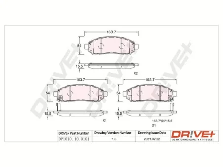 Drive+ - Гальмівні колодки до дисків DR!VE+ DP1010.10.0101