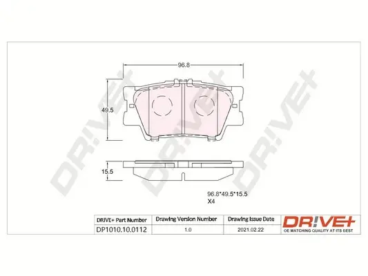 Drive+ - Гальмівні колодки до дисків DR!VE+ DP1010.10.0112 (фото 1)